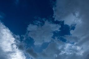 Beautiful white thunderclouds in the blue sky
