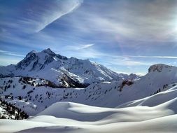 panoramic view of mount shuksan glacier massif