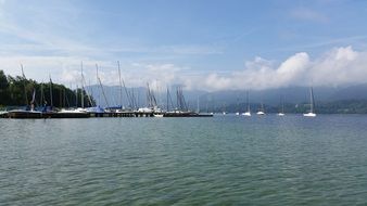 remote view of boats on the lake