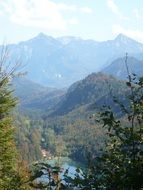 Bergsee lake on a background of green mountains in Germany