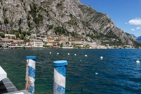 view from the pier on the promenade of Lake Garda
