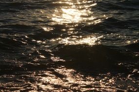 water of the Baltic Sea at sunset