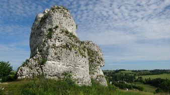 limestone rock above the village of jerzmanowice