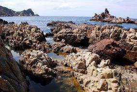 landscape of sea near the rocky coast of vietnam