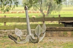 metal anchor on the ground