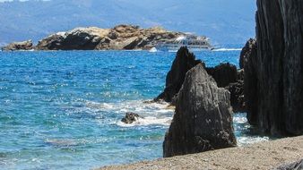 rocks on the beach in sporades