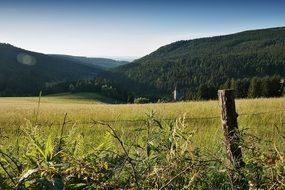 remote view of the church in the valley
