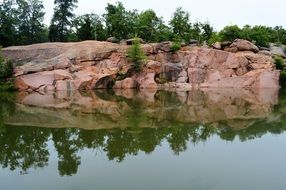 romantic rock reflection in Water