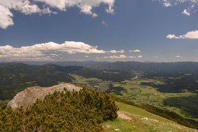 panoramic view of the alps in summer