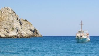 boat in the Mediterranean Sea near of skiathos