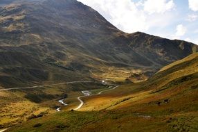 Landscape of the beautiful and colorful East Tyrol Valley in light