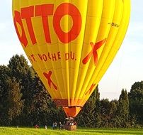 yellow hot air balloon