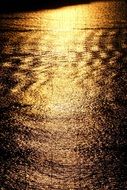 water in a golden glow close-up