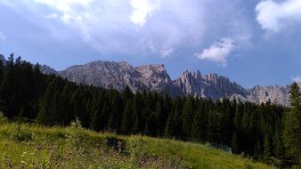 distant view of a mountain range in the alps