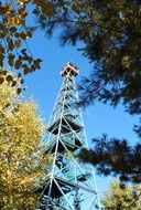 white observation tower in the forest