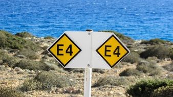 road signs on the coast of cyprus