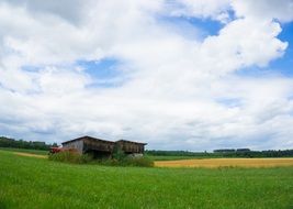 farm buildings among the fields