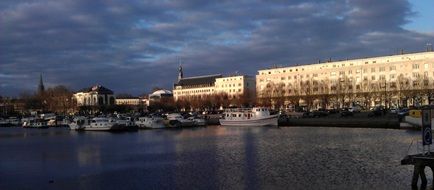 evening panorama of the Erdre River in France
