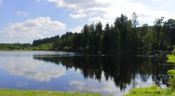 Clouds and trees near the lake