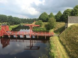 red Lift Bridge Landscape