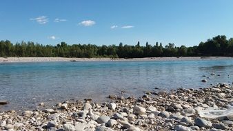 stone beach on tagliamento river