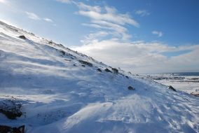 mountains in the snow in iceland