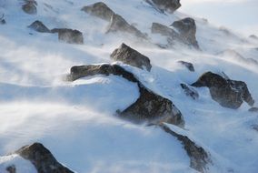 nature of iceland in the snow