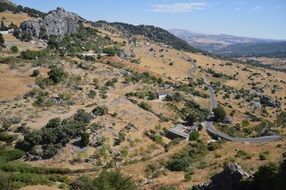 panoramic view of the road in the highlands of andalusia