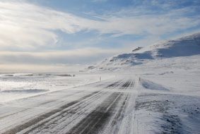 Windy Iceland landscape