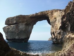 rock arch in the Mediterranean off the coast of Malta