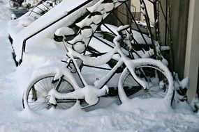 bike in deep snow