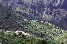 remote view of the masca village on the island of tenerife