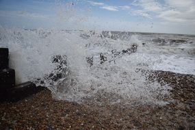 spray on the ocean coast