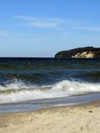small waves of the Baltic Sea on a sunny day