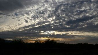 gray clouds over the countryside