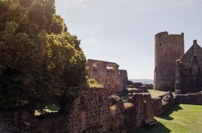 Ruins of ancient Castle at Summer landscape