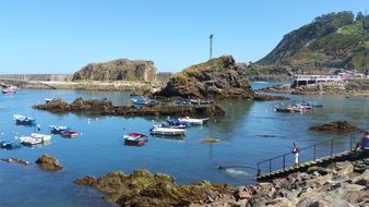 Panoramic view of the port in the province of Asturias
