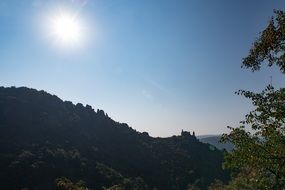 silhouette of a castle near durnstein