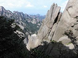 mountains panorama in Huangshan, China
