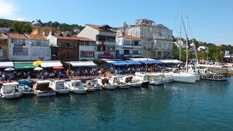 boats in harbor at old city, turkey, Burgaz Island