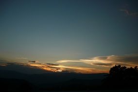 dramatic Sunset sky in dark Landscape, Colombia