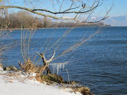 Snow near the lake