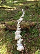 stones as a sign on the grass