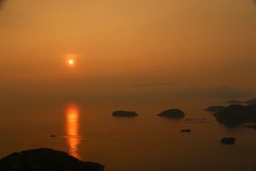 sunrise in the haze over xiapu