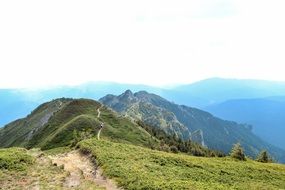 hiking path on the mountain peak