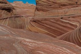 red cliffs with white veins