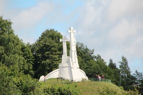 White Summit Cross in the forest