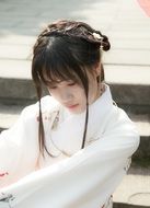 beautiful young Girl in traditional asian clothing