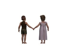Girl and Boy Friends drawing