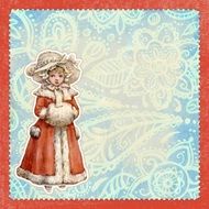 antique Vintage greeting card with the beautiful pattern and decorations